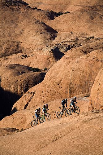 group mountain biking, Moab, Utah <a href=