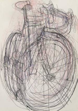 Andy's Bike - Blind Drawings 4 | Bicycle Paintings, Prints and Custom Bike Art Portraits