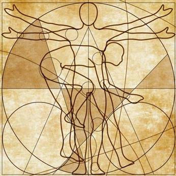 Vitruvian man - Hombre de Vitruvio. Cycling.